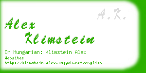 alex klimstein business card